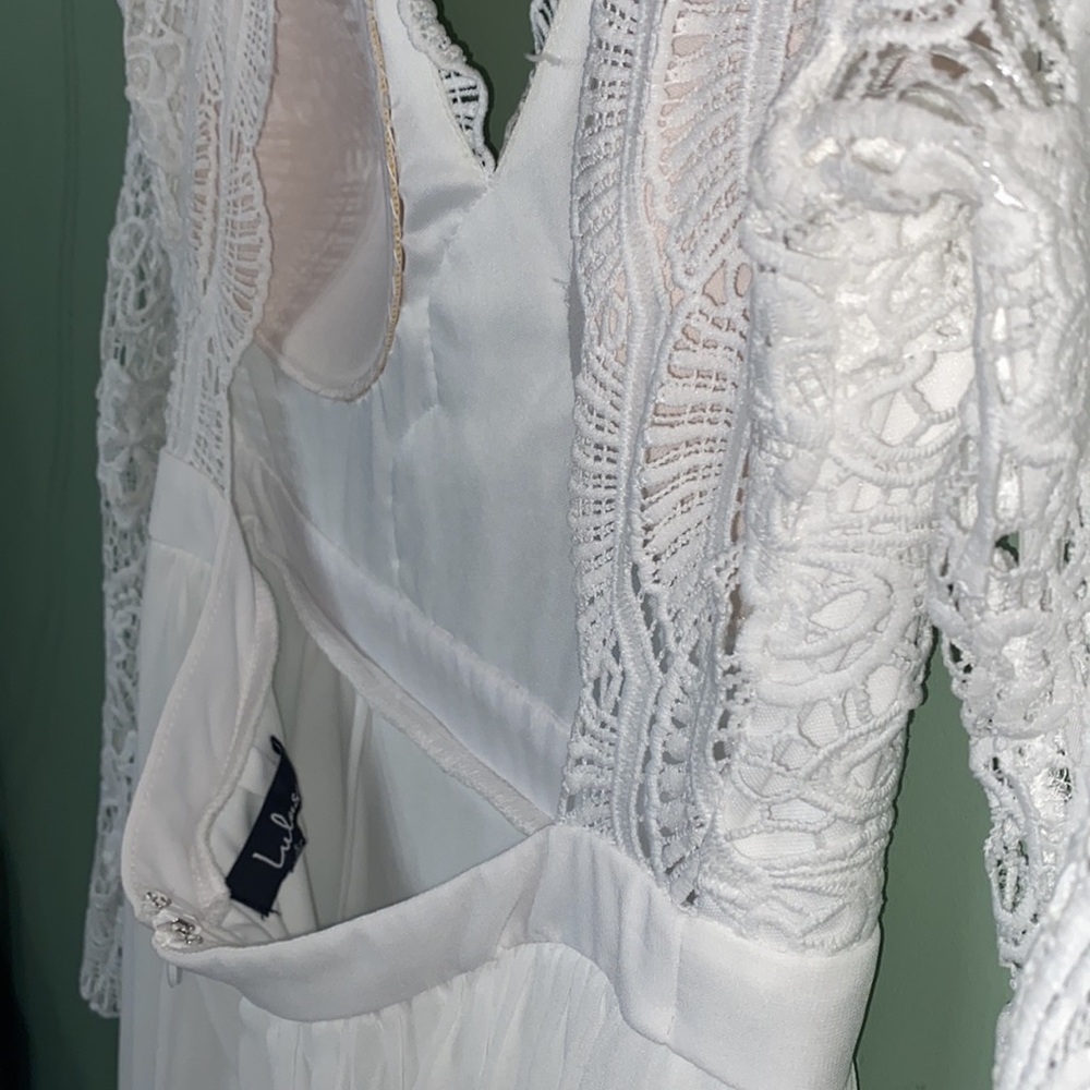 Lulus- Awaken My Love White Long Sleeve Lace Maxi Dress - Picture 10 of 11